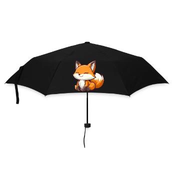 Renard mignon et heureux dans le style dessin animé - Parapluie standard - noir - Devant