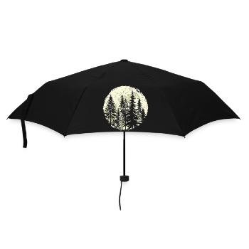 Night Forest Silhouette with Full Moon - Umbrella (small) - black - Front