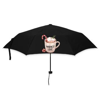 Heiße Schokolade – Warmest Love Xmas Design - Regenschirm (klein) - Schwarz - Vorne