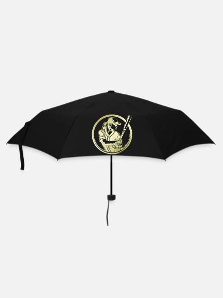 Baseball Silhouette - Regenschirm (klein) - Schwarz