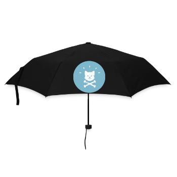 Piraten Corgi Gekreuzte Knochen Jolly Roger - Regenschirm (klein) - Schwarz - Vorne