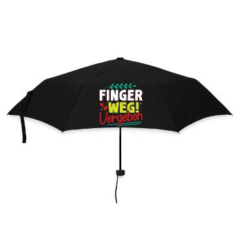Malle FINGER WEG VERGEBEN Lustiges - Regenschirm (klein) - Schwarz - Vorne