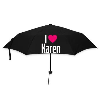 I Love Karen Pink Heart I Love Karen - Umbrella (small) - black - Front