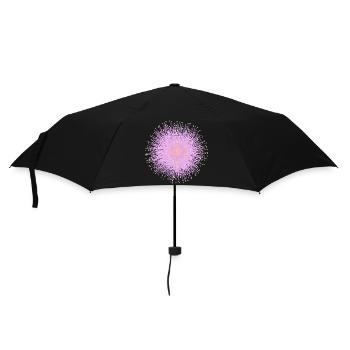Rosa Mimosenblüte – Zartes Blumen Design - Regenschirm (klein) - Schwarz - Vorne