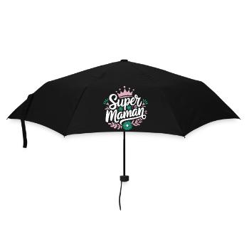 Super-Mama - Regenschirm (klein) - Schwarz - Vorne