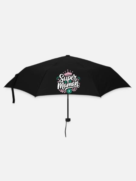 Super-Mama - Regenschirm (klein) - Schwarz