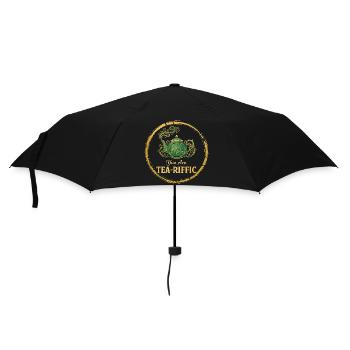 You Are Tea-Riffic – Vintage Teapot Wordplay - Umbrella (small) - black - Front