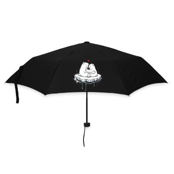 Deux ours polaires câlins sur la banquise - Parapluie standard - noir - Devant