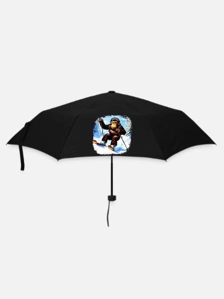 Affen Ski - Regenschirm (klein) - Schwarz
