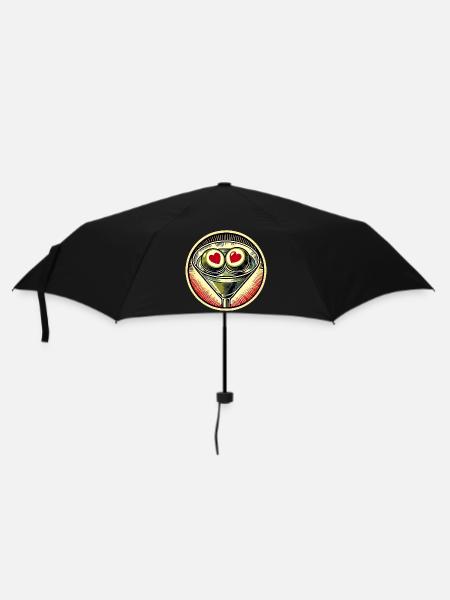 Heart Eyes Martini Retro - Regenschirm (klein) - Schwarz