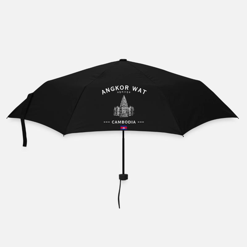 Angkor Wat Silhouette Cambodia - Regenschirm (klein) - Schwarz