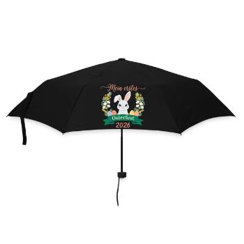 Mein erstes Osterfest 2026 – Süßer Osterhase - Regenschirm (klein) - Schwarz - Vorne