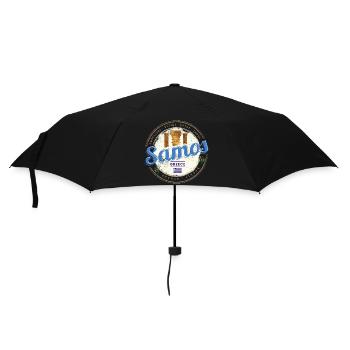 Samos Insel in Griechenland Vintage Souvenir - Regenschirm (klein) - Schwarz - Vorne