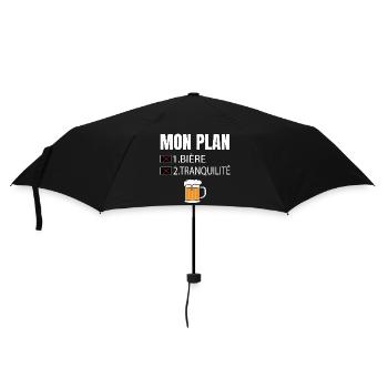 Mon Plan Bière et Tranquillité Humour - Parapluie standard - noir - Devant