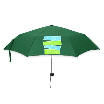 The World Needs All Kinds Of Minds Inspirational - Umbrella (small) - bottlegreen - Front