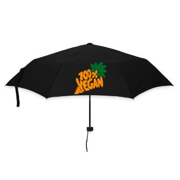 100% vegane Ernährung Ernährung Lustig - Regenschirm (klein) - Schwarz - Vorne