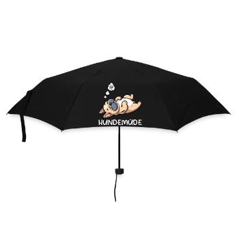 Hundemüde Französische Bulldogge Frenchie Frenchie - Regenschirm (klein) - Schwarz - Vorne