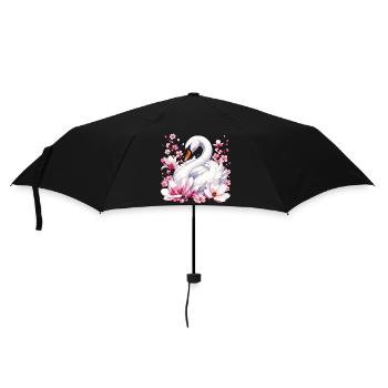 White Swan with Cherry Blossoms - Umbrella (small) - black - Front