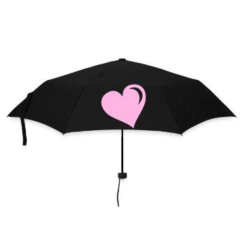 Pastel Pink Heart – Minimalist Style - Umbrella (small) - black - Front