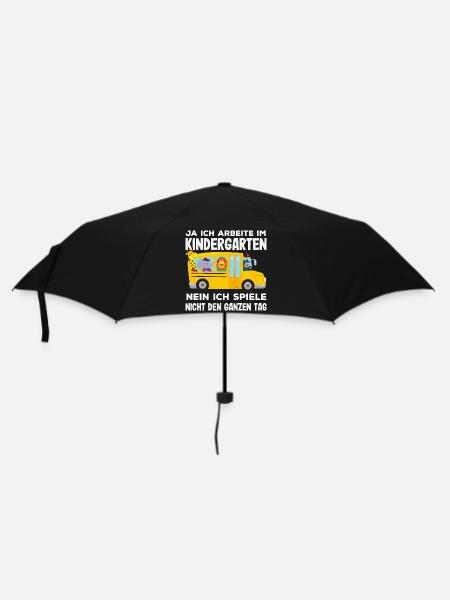 Arbeite Im Kindergarten Lustiger Erzieher Spruch - Regenschirm (klein) - Schwarz