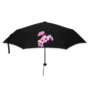 Pink Blossom - Regenschirm (klein) - Schwarz - Vorne