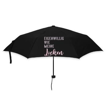 Haare Locken Eigenwillig - Regenschirm (klein) - Schwarz - Vorne