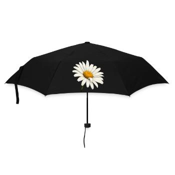 Weiße Margeritenblüte Natur Blumen Design  - Regenschirm (klein) - Schwarz - Vorne