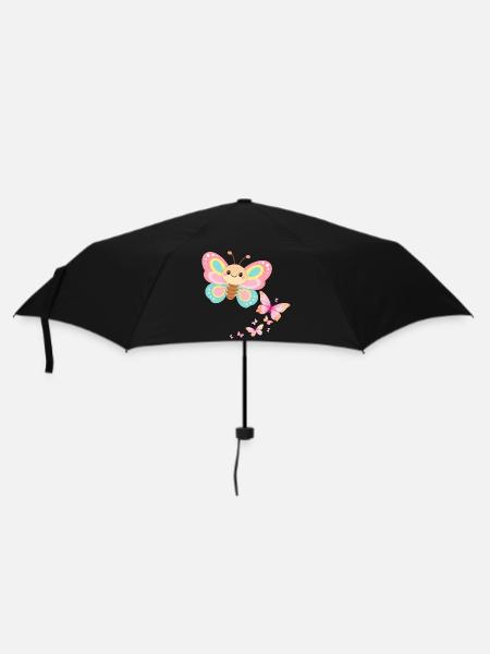 Motif papillon pastel - Parapluie standard - noir