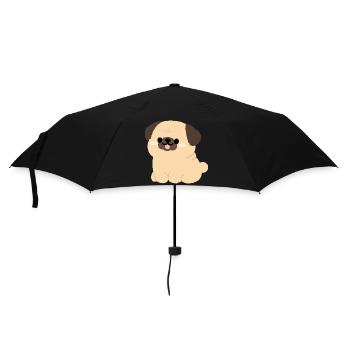 Pug Plushie Charm - Umbrella (small) - black - Front