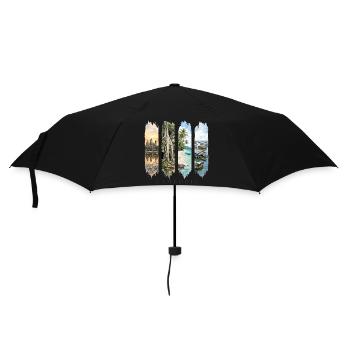 Kambodscha Travel – Angkor Wat & Natur Motiv - Regenschirm (klein) - Schwarz - Vorne