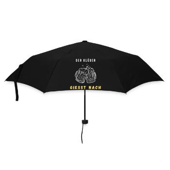 Stoßende Bierkrüge Grafik - Regenschirm (klein) - Schwarz - Vorne