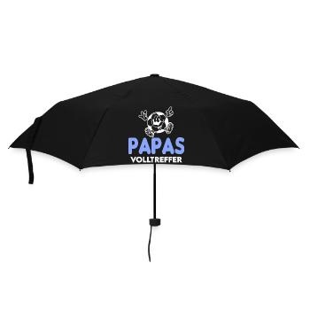 Fußball Papas Volltreffer Babybody Sprüche Body - Regenschirm (klein) - Schwarz - Vorne