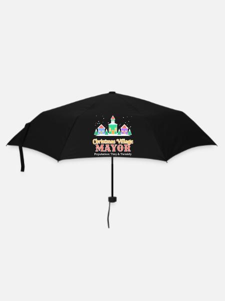 Weihnachtsdorf-Bürgermeister lustiges Feriendorf - Regenschirm (klein) - Schwarz