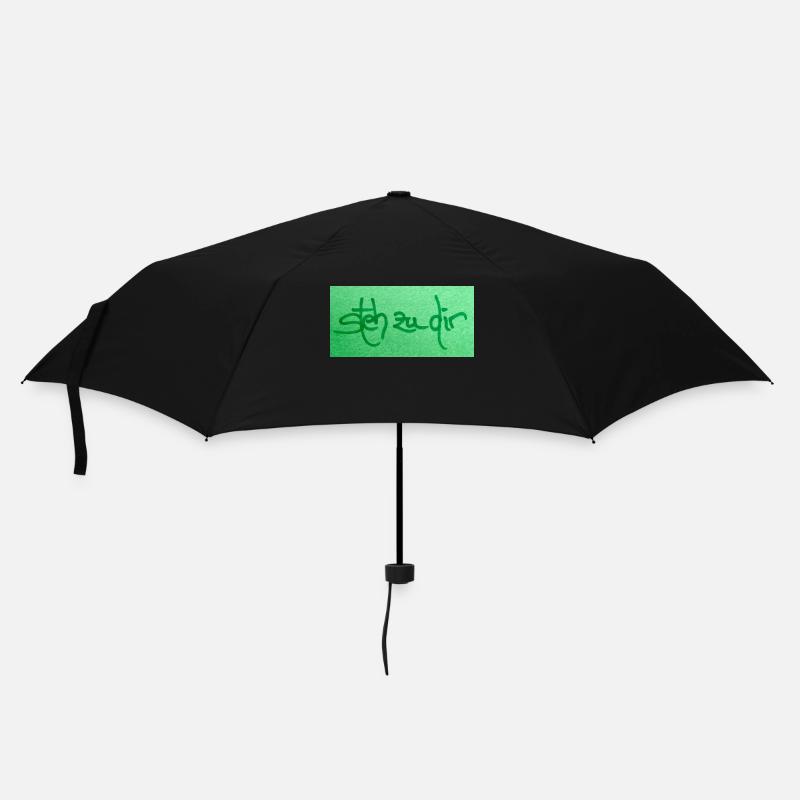 steh zu dir - Regenschirm (klein) - Schwarz
