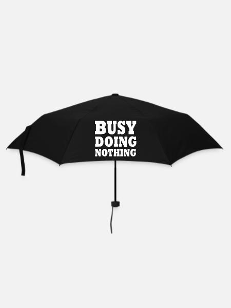 busy doing nothing - Regenschirm (klein) - Schwarz