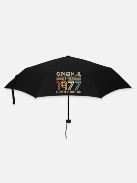 1977 Vintage Birthday Retro Gift - Umbrella (small) - black
