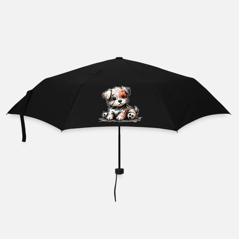 Hündchen - Regenschirm (klein) - Schwarz