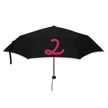 2 Number two pink number pink - Umbrella (small) - black - Front