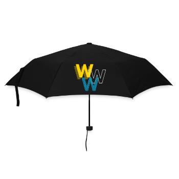 W Lettering Design Geschenke - Regenschirm (klein) - Schwarz - Vorne