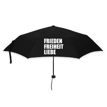 Frieden freiheit liebe - Regenschirm (klein) - Schwarz - Vorne