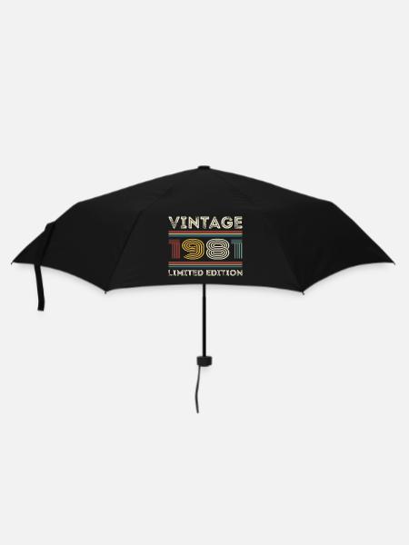 1981 Geburtstag 1981 Retro 1981 Geschenk 1981 - Regenschirm (klein) - Schwarz