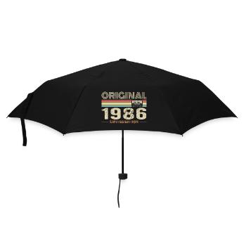 Original 1986 Jahrgang 1986 Retro Jubiläum 1986 - Regenschirm (klein) - Schwarz - Vorne