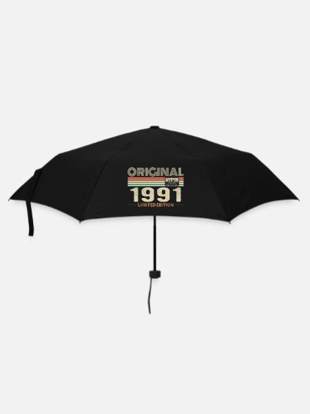 Original 1991 Jahrgang 1991 Retro Geburtstag 1991 - Regenschirm (klein) - Schwarz