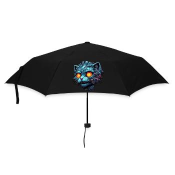 Cool Cat / Funny / Animal / Pet / Crazy - Umbrella (small) - black - Front