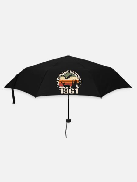 1961 Klassisches Jäger-Jubiläumsgeschenk - Regenschirm (klein) - Schwarz
