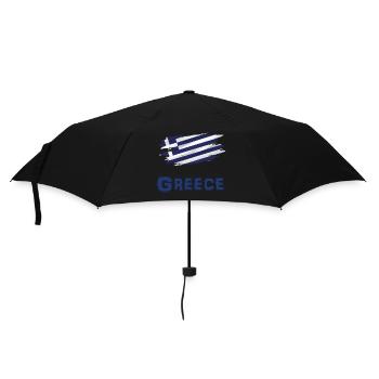 Flagge Patriot Geschenk Land Fahne Griechenland - Regenschirm (klein) - Schwarz - Vorne