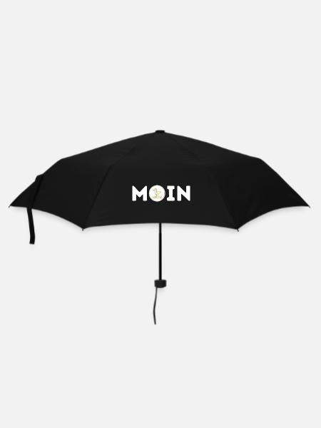 Moin mit Möwe S/W - Regenschirm (klein) - Schwarz