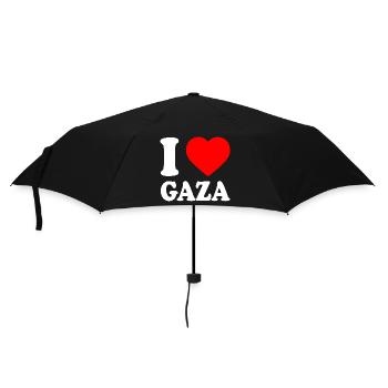 I love gaza - Regenschirm (klein) - Schwarz - Vorne