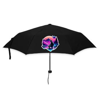 Angler Siluette / Fishing / Fish / Lake / Sport - Umbrella (small) - black - Front