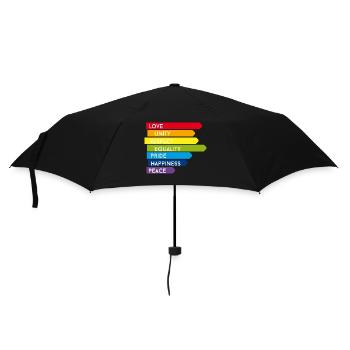 gay Amour Unité Respect Fierté joyeux Arc-en-ciel coloré - Parapluie standard - noir - Devant